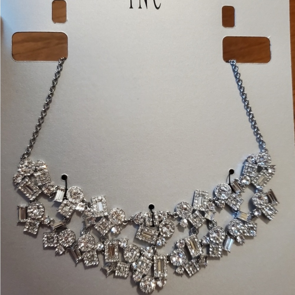 INC International Concepts Silver Crystal Necklace